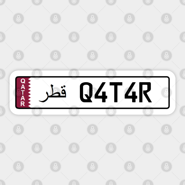 Qatar car license plate Qatar Sticker TeePublic